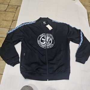 Nwt Black Track Jacket with Light Blue Accents 2x